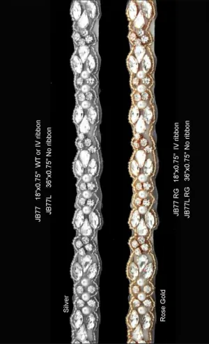 Rose Gold Rhinestone/Pearl Marquise Cut JB77L Belt