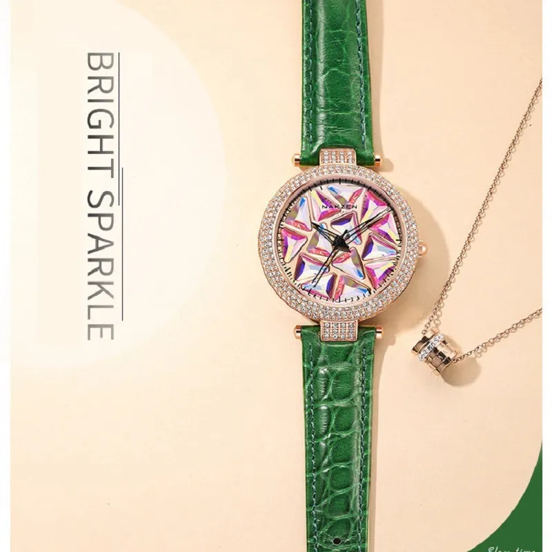 Rotatable Colorful Dial Rhinestone Women's Watch