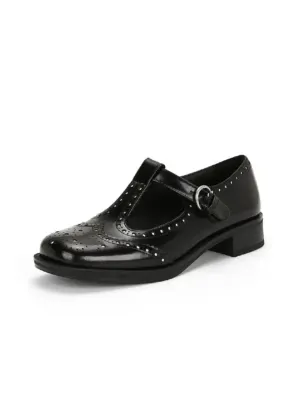 Round Toe Block Heels Loafers