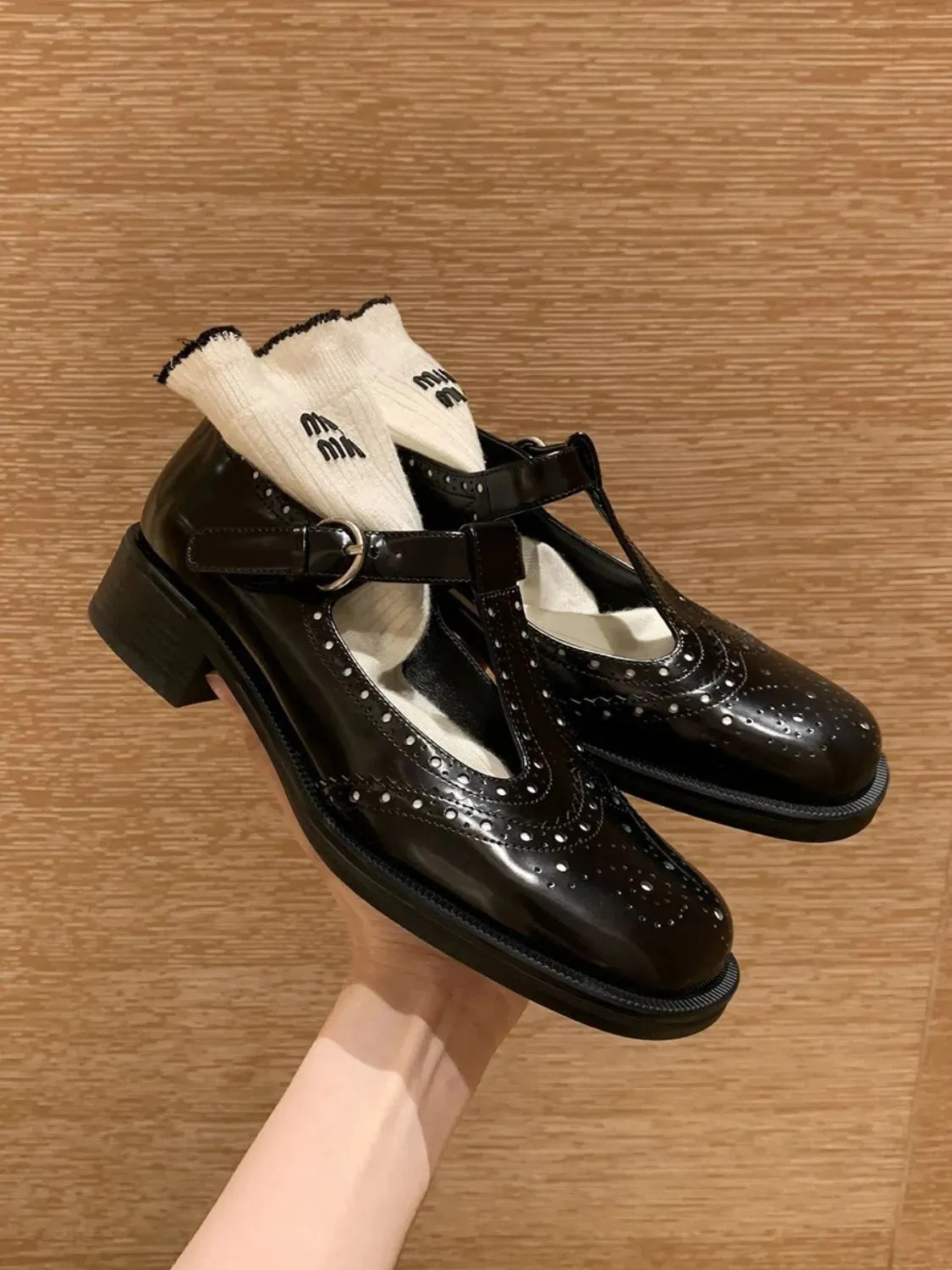Round Toe Block Heels Loafers