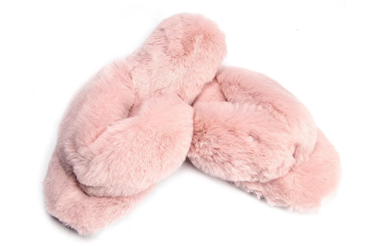 Roxoni Women's Indoor Cute Plush With Contrast Trimming House Slipper