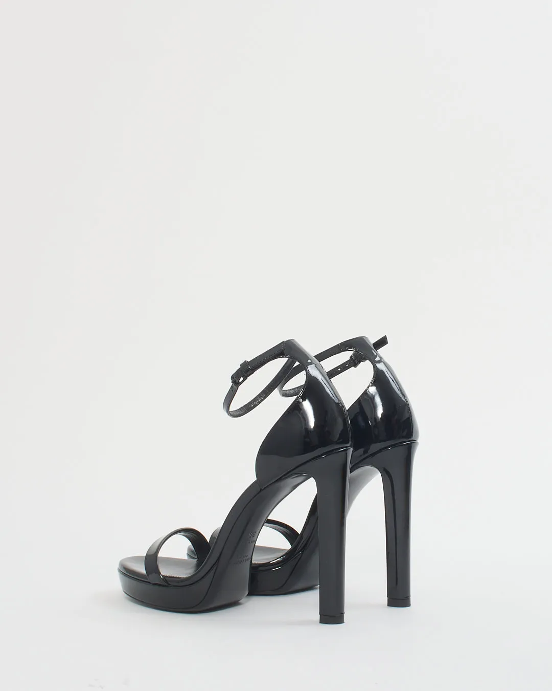 Saint Laurent Black Patent Robin 105mm Platform Heels - 36