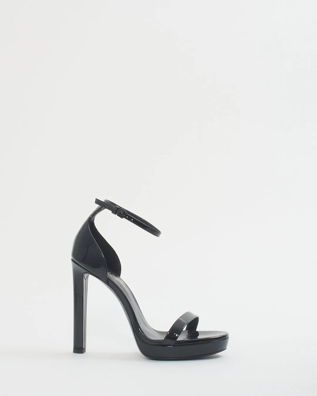 Saint Laurent Black Patent Robin 105mm Platform Heels - 36