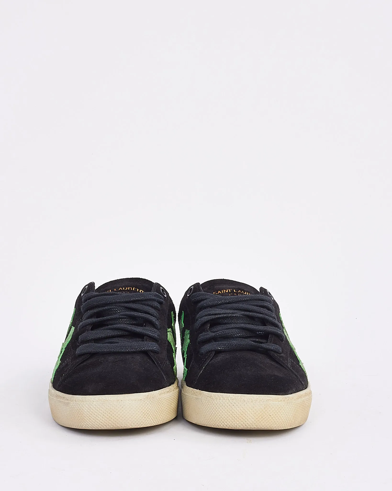 Saint Laurent Black Suede Star Court Sneaker - 38.5