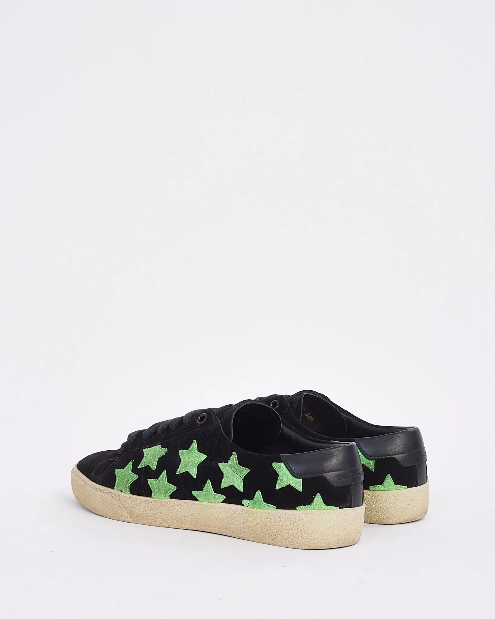 Saint Laurent Black Suede Star Court Sneaker - 38.5