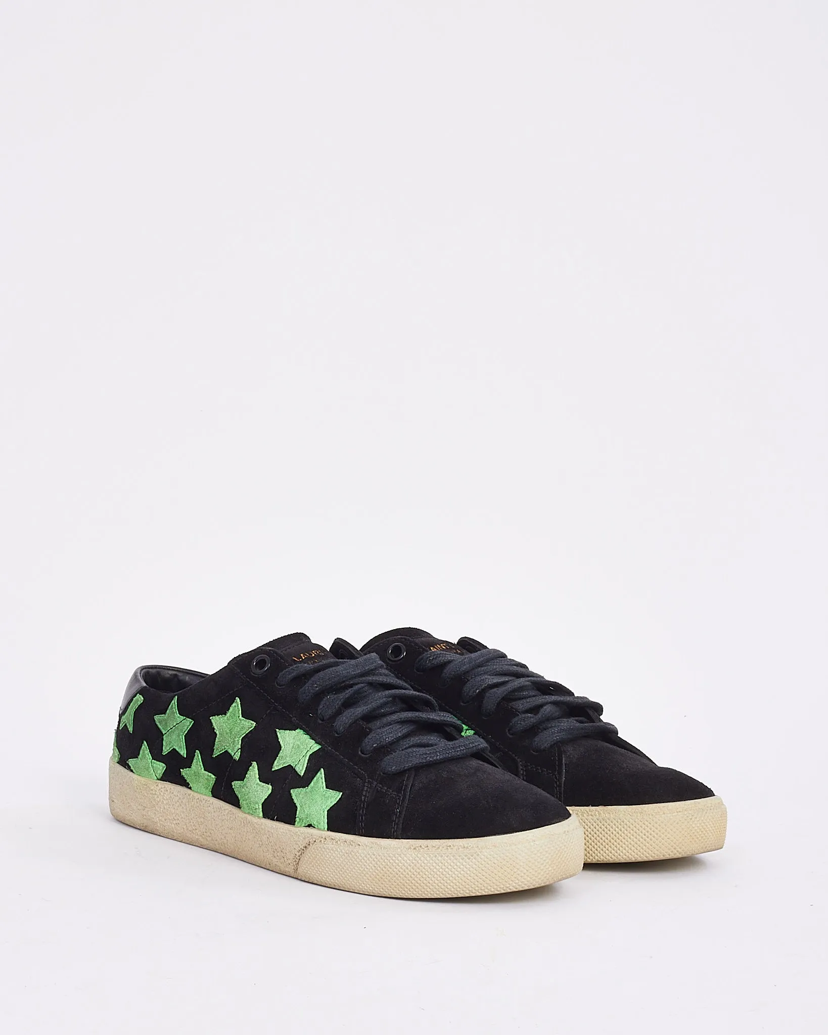 Saint Laurent Black Suede Star Court Sneaker - 38.5