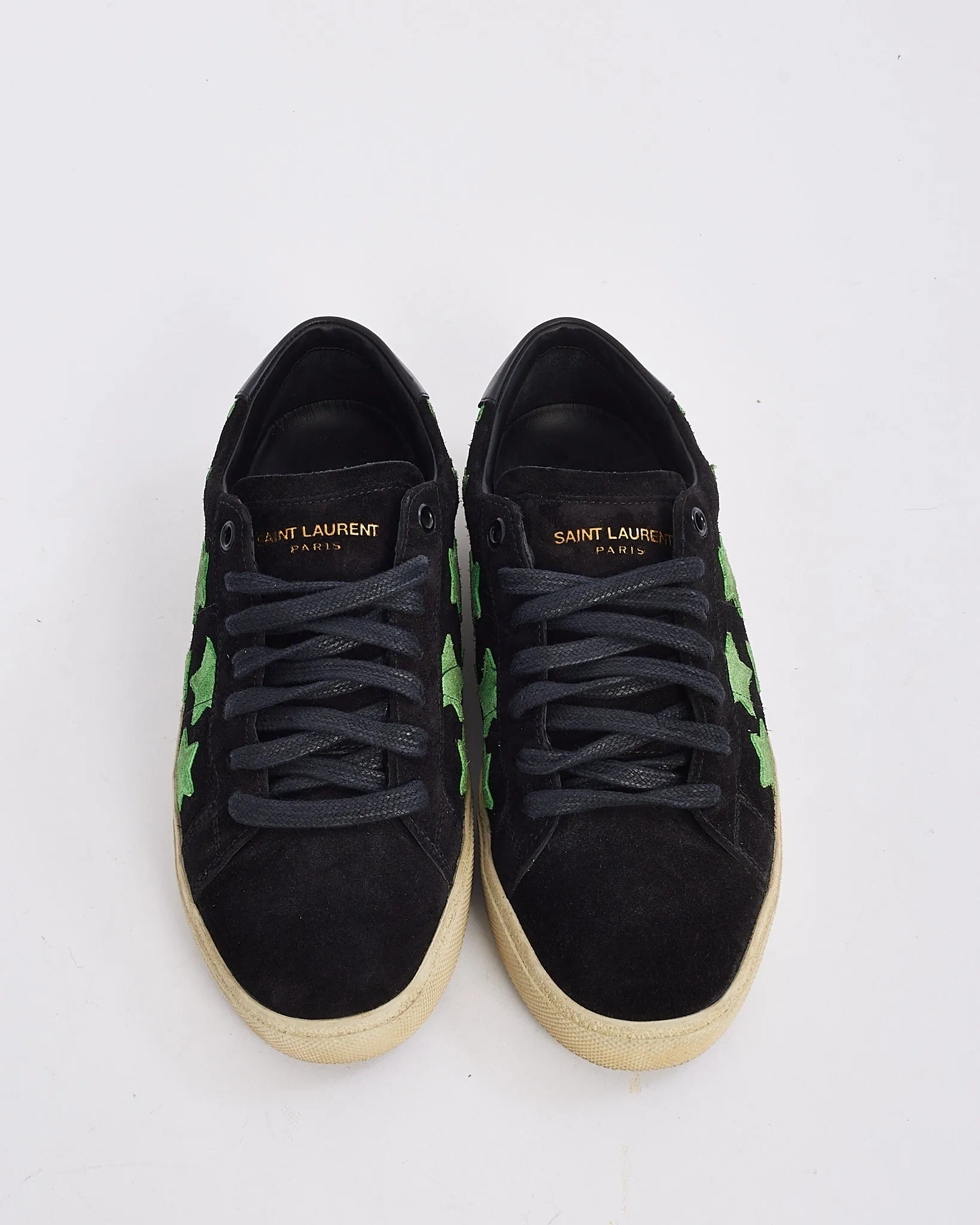 Saint Laurent Black Suede Star Court Sneaker - 38.5