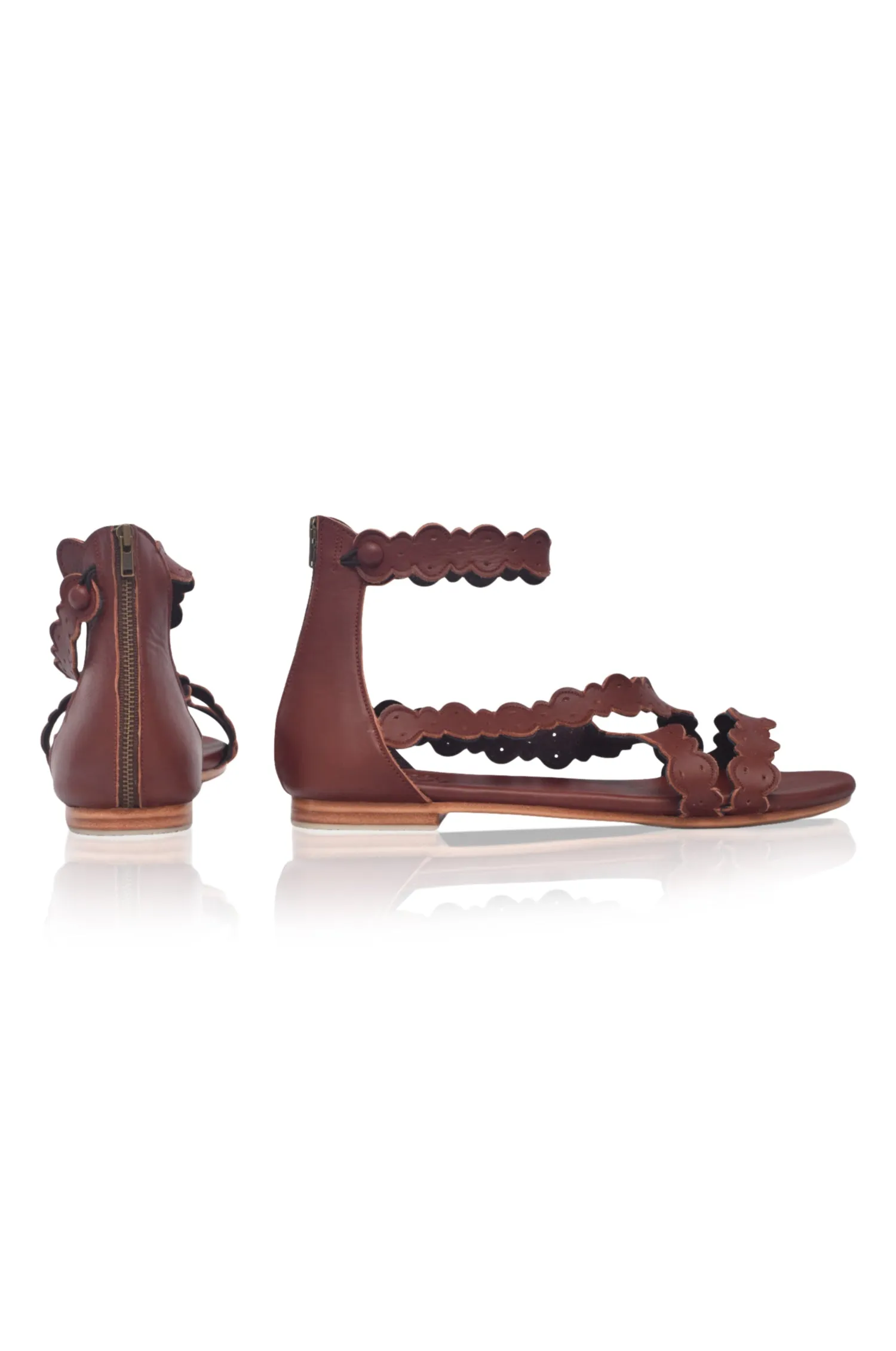 Salty Sea Criss Cross Leather Sandals
