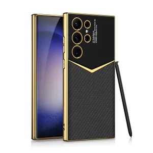 Samsung S24Ultra Electroplated Solid Color Leather S24 Series Case