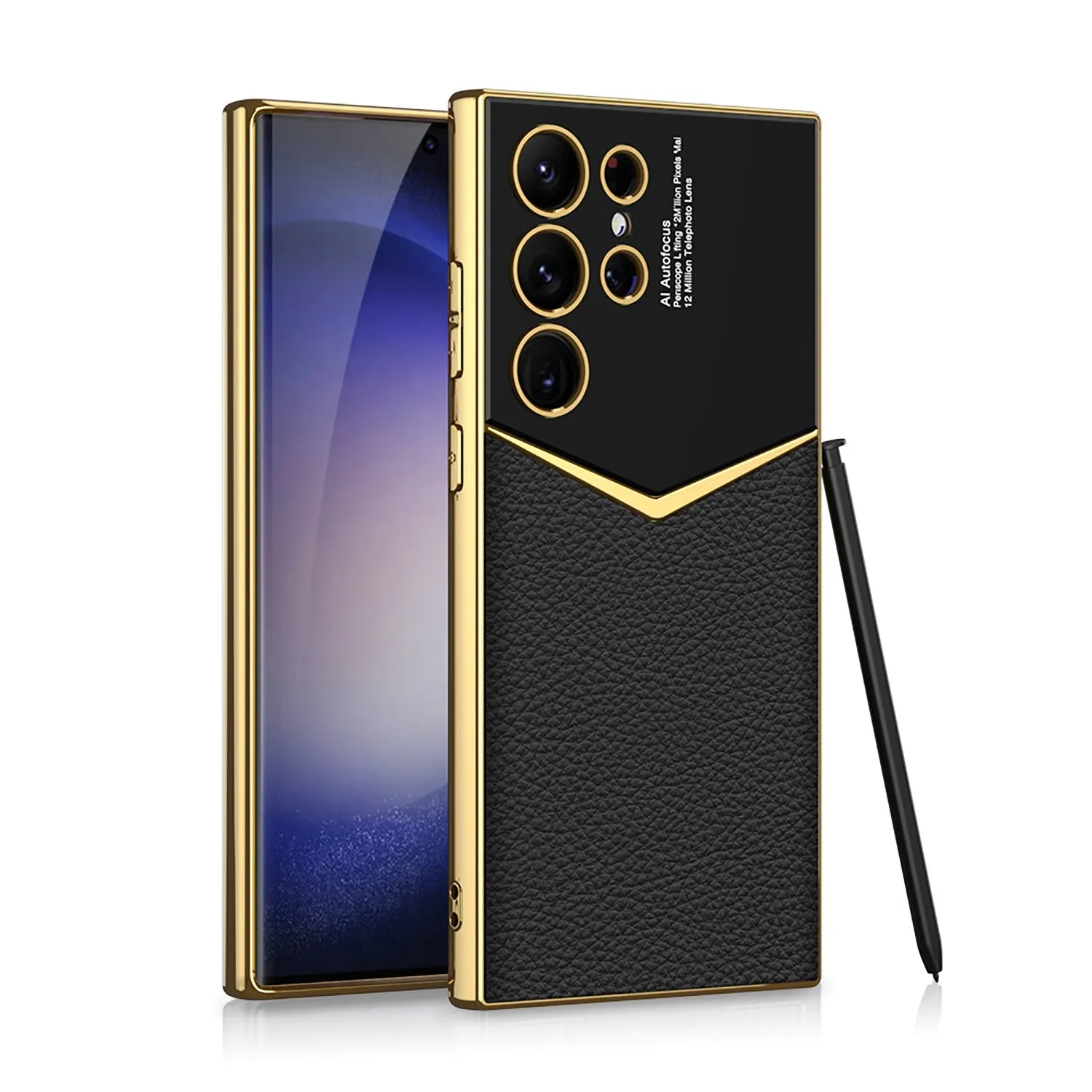 Samsung S24Ultra Electroplated Solid Color Leather S24 Series Case