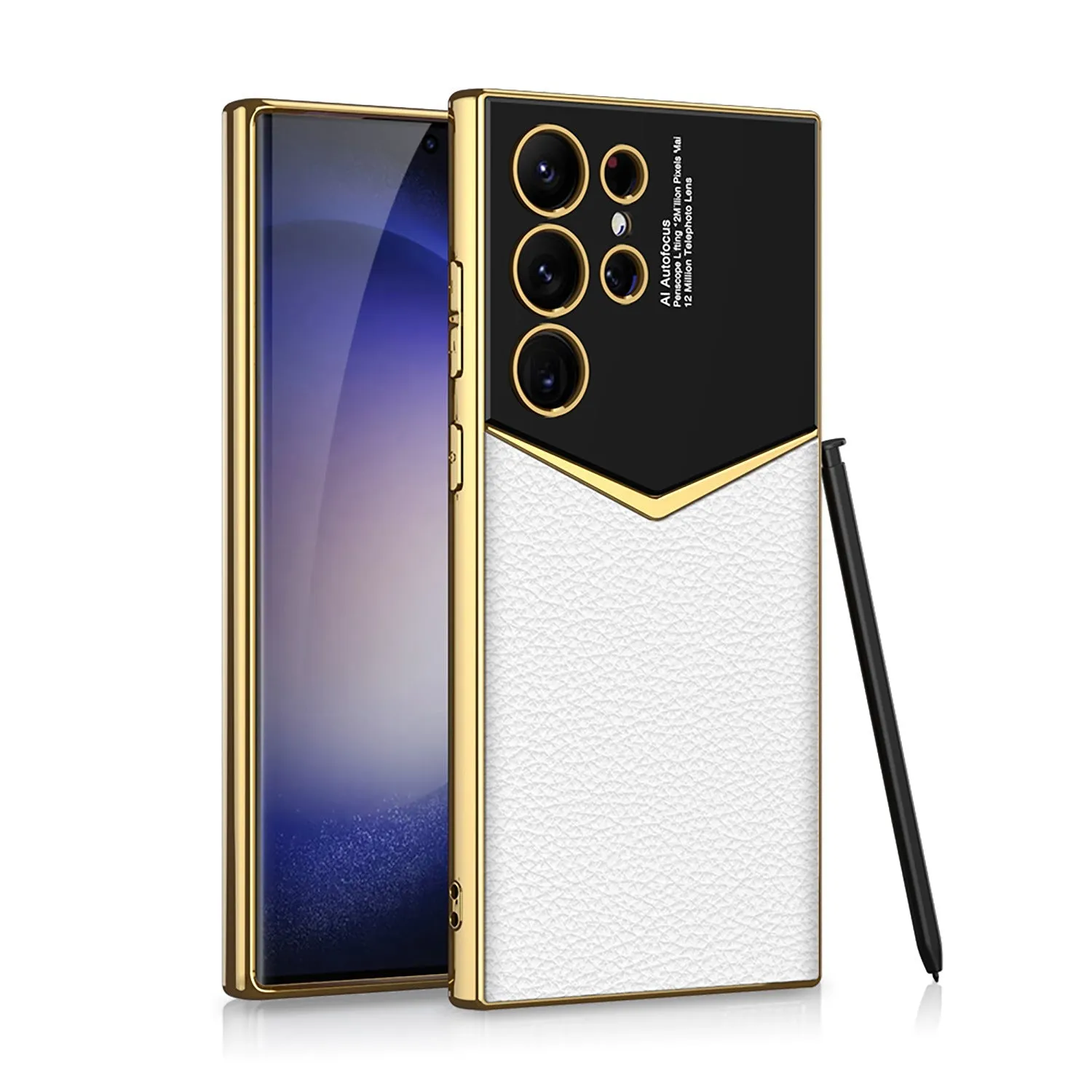 Samsung S24Ultra Electroplated Solid Color Leather S24 Series Case