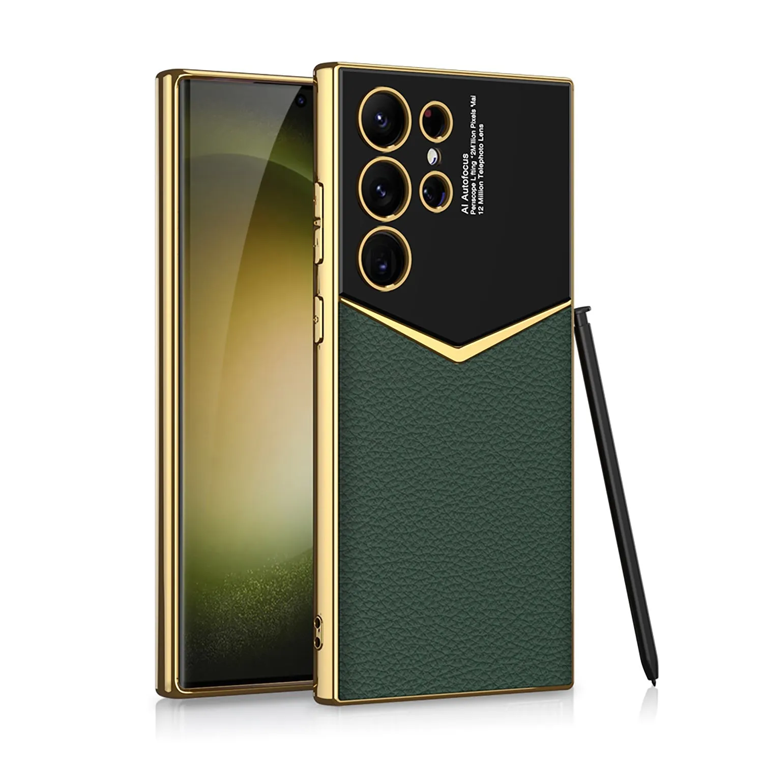Samsung S24Ultra Electroplated Solid Color Leather S24 Series Case
