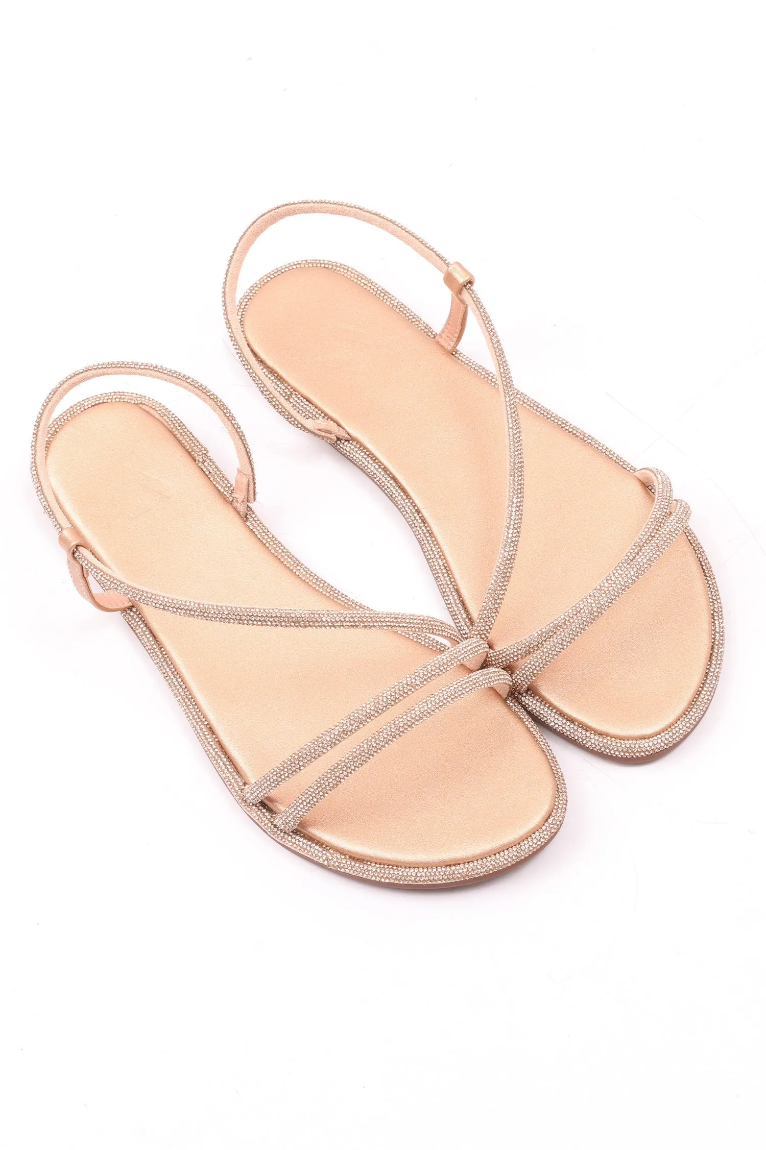 SANDALS WITH SHINY KNOT STRAPS-CHAMPAGNE