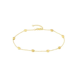 Satin and Polished Coffee Bean Adjustable Anklet
