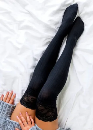 Serena Knee-High Socks | Black