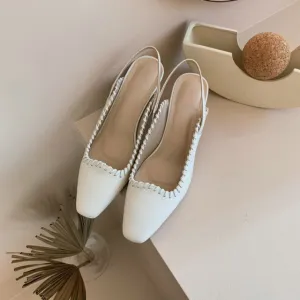 Sewing Cow Leather Women Pumps