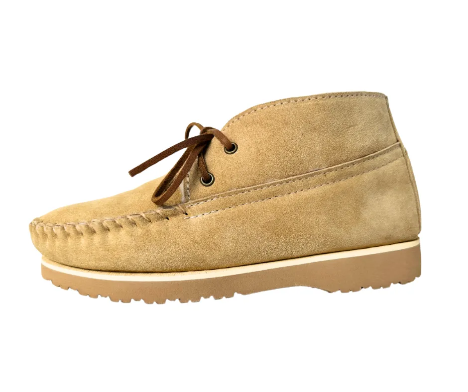 Shearling Lined Camel Chukka with Vibram Sole