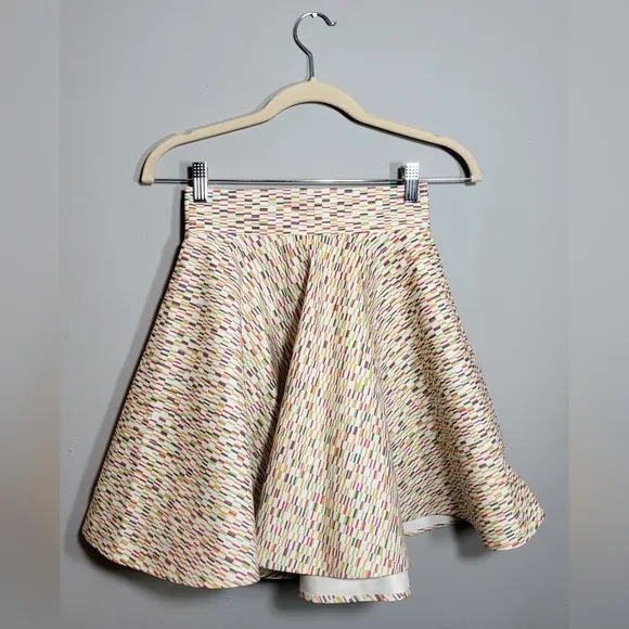 SHERIE L. NEVETT NWT Skirt | Size 2 | Full A-line Fit | Plastic Neon Confetti