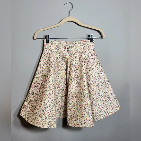 SHERIE L. NEVETT NWT Skirt | Size 2 | Full A-line Fit | Plastic Neon Confetti
