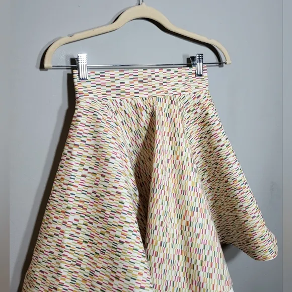 SHERIE L. NEVETT NWT Skirt | Size 2 | Full A-line Fit | Plastic Neon Confetti