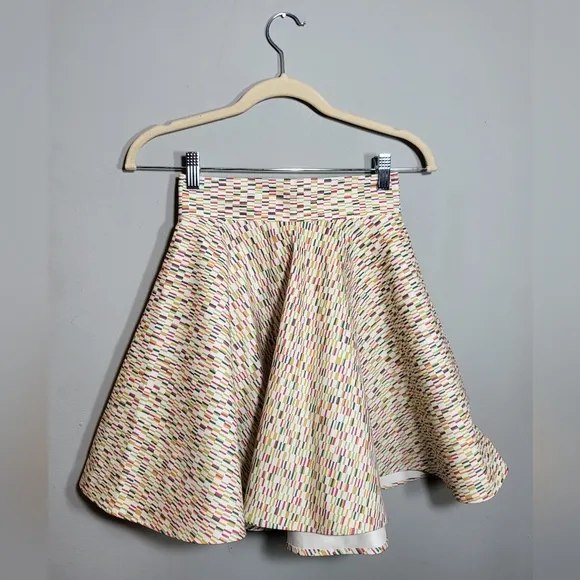SHERIE L. NEVETT NWT Skirt | Size 2 | Full A-line Fit | Plastic Neon Confetti