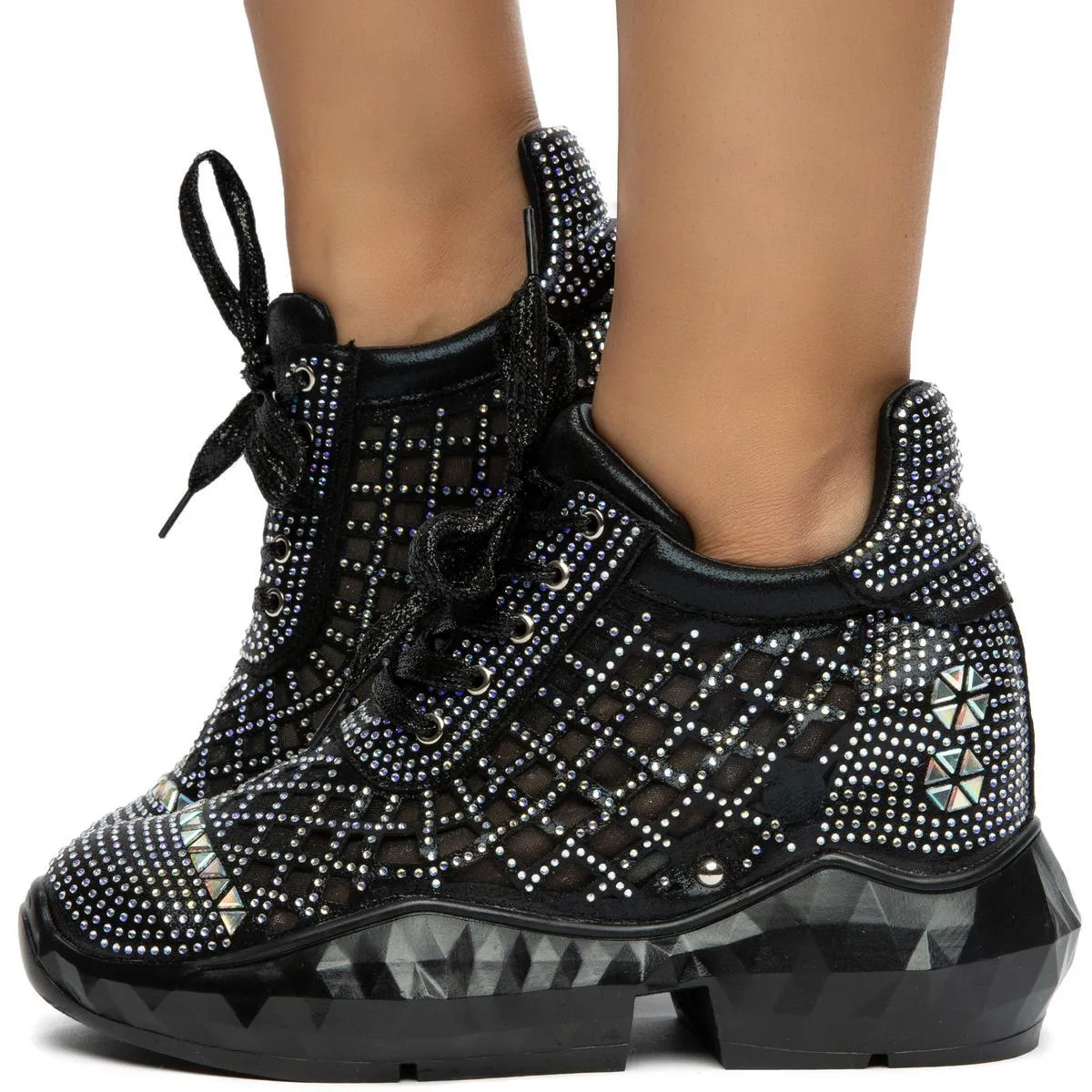 Shimmer-01 Rhinestone Sneakers