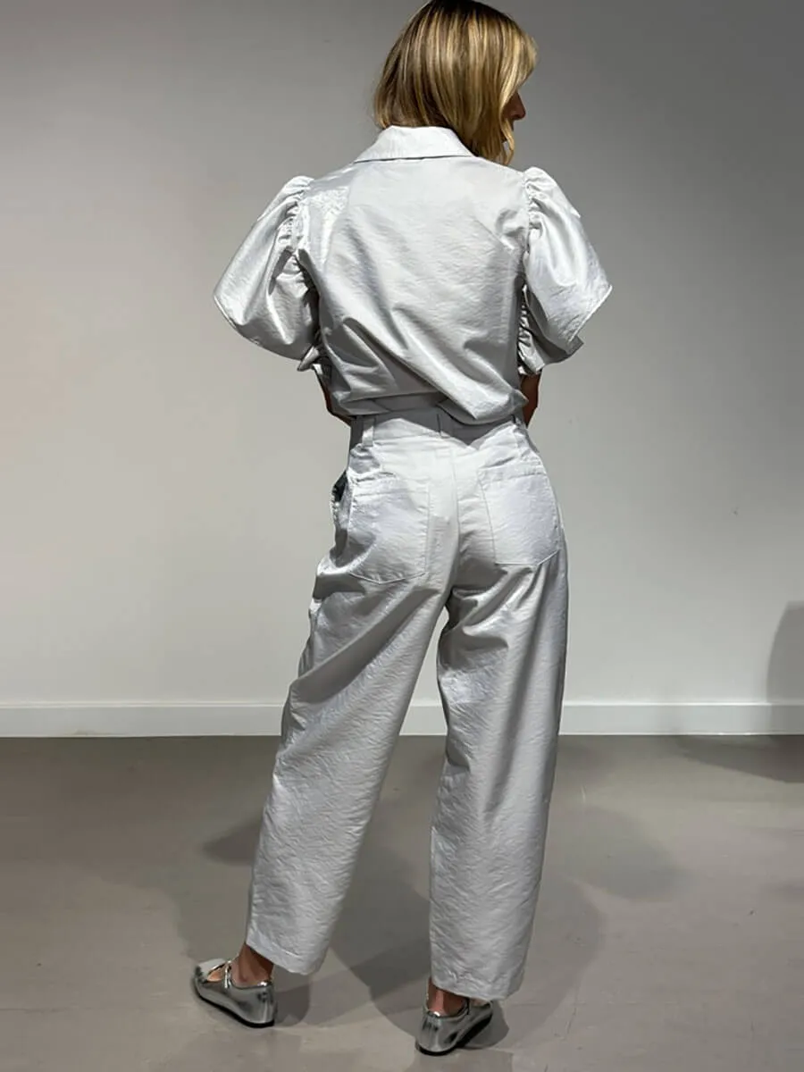 Shiny Casual Volume Pants