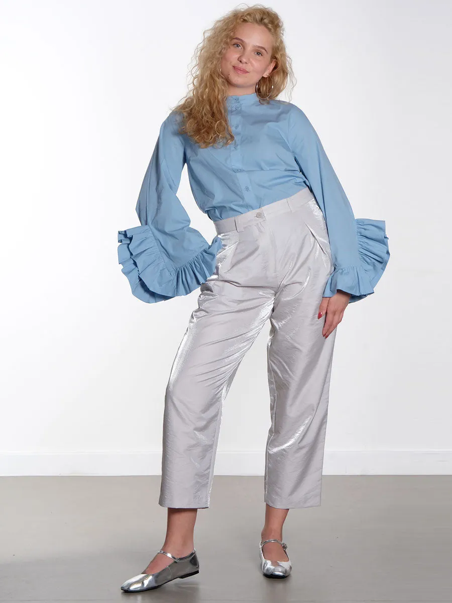 Shiny Casual Volume Pants