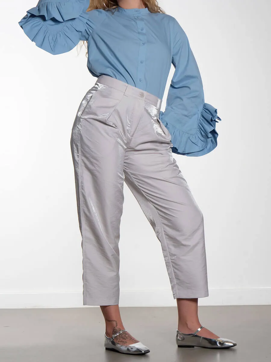 Shiny Casual Volume Pants