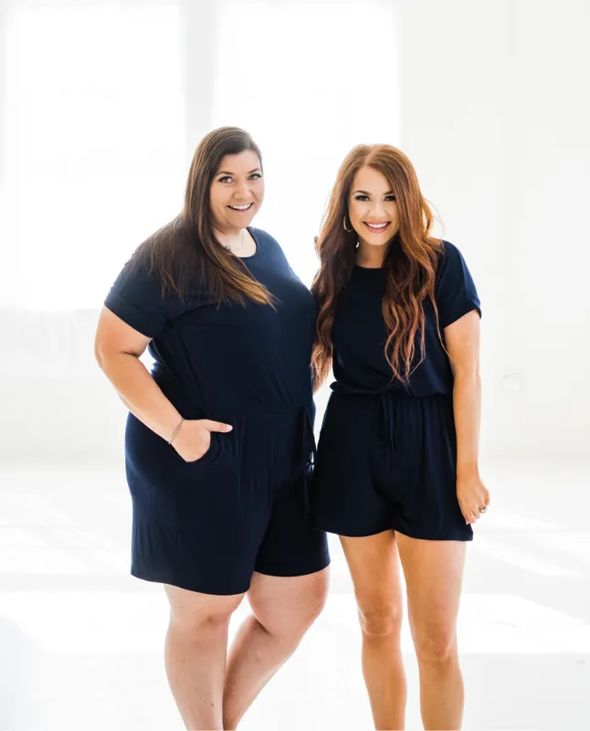 Short-Sleeved Romper in Classic Black