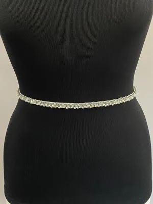 Silver Rhinestone Marquise Cut 1111 Belt