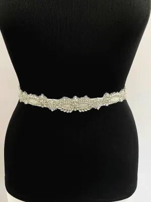 Silver/Pearl Rhinestone/Pearl 1112 Belt