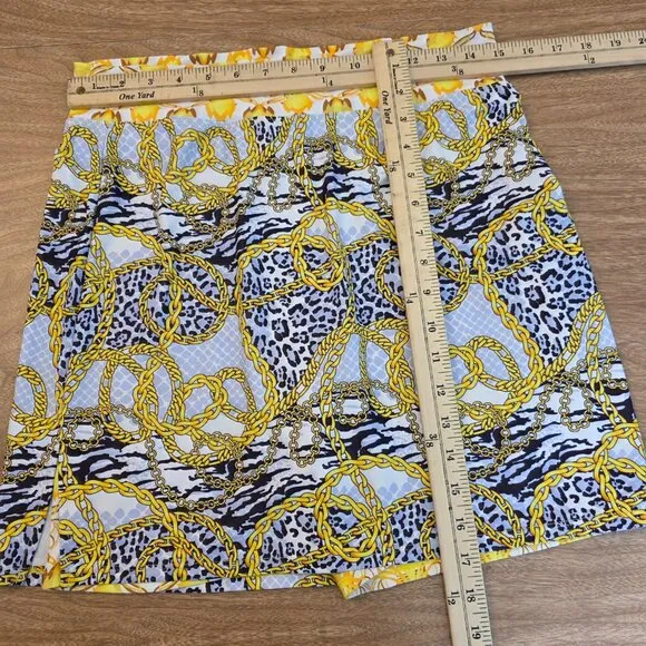 Skort Obsession Women's Golf Skort Hermazing White &amp; Yellow Multicolor Large
