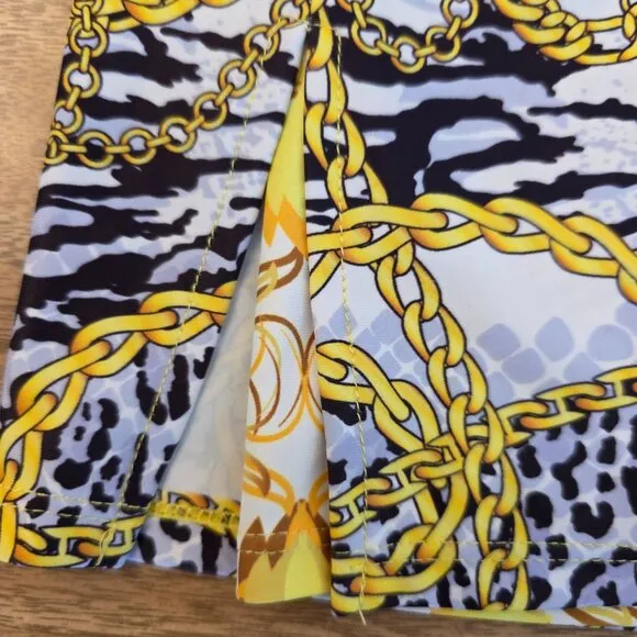 Skort Obsession Women's Golf Skort Hermazing White &amp; Yellow Multicolor Large