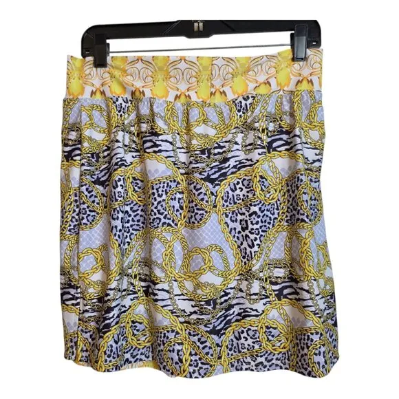 Skort Obsession Women's Golf Skort Hermazing White &amp; Yellow Multicolor Large