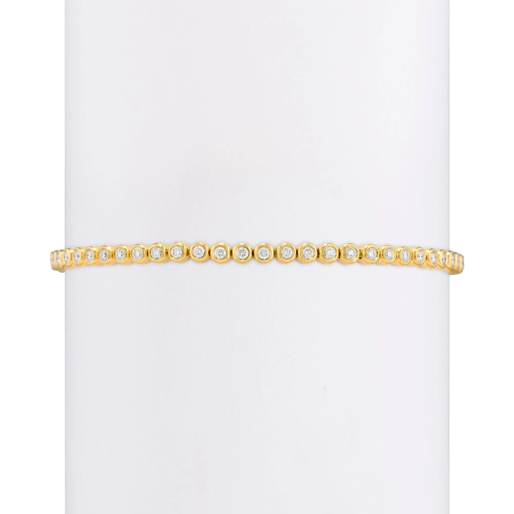 Small Classic Straight Row White Diamond Bracelet