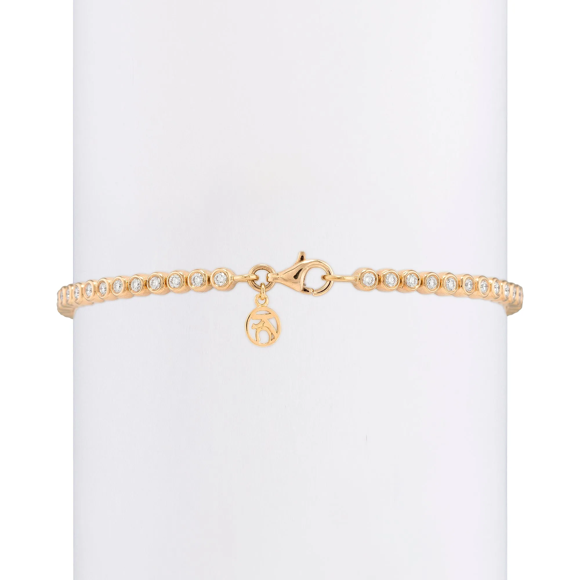 Small Classic Straight Row White Diamond Bracelet