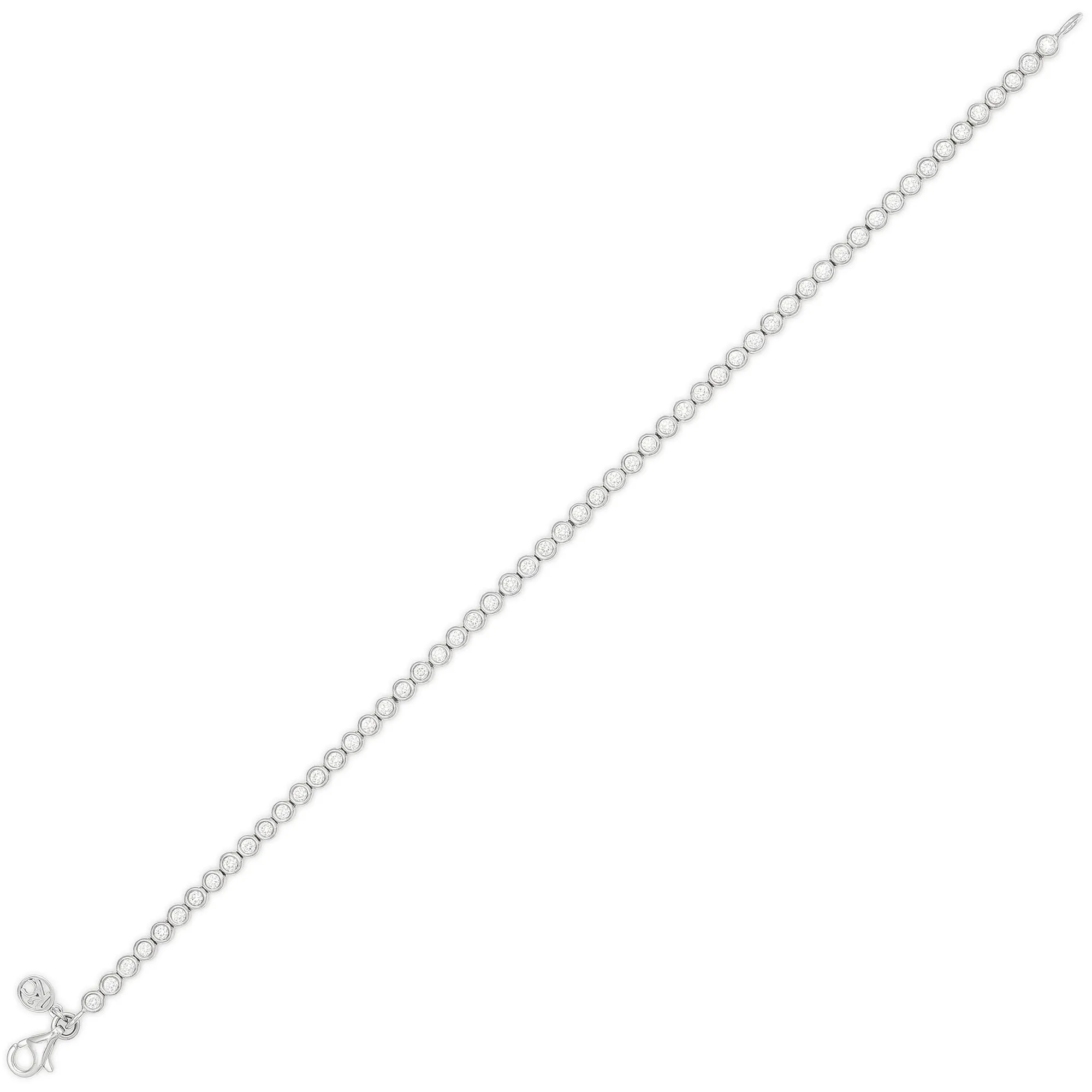 Small Classic Straight Row White Diamond Bracelet