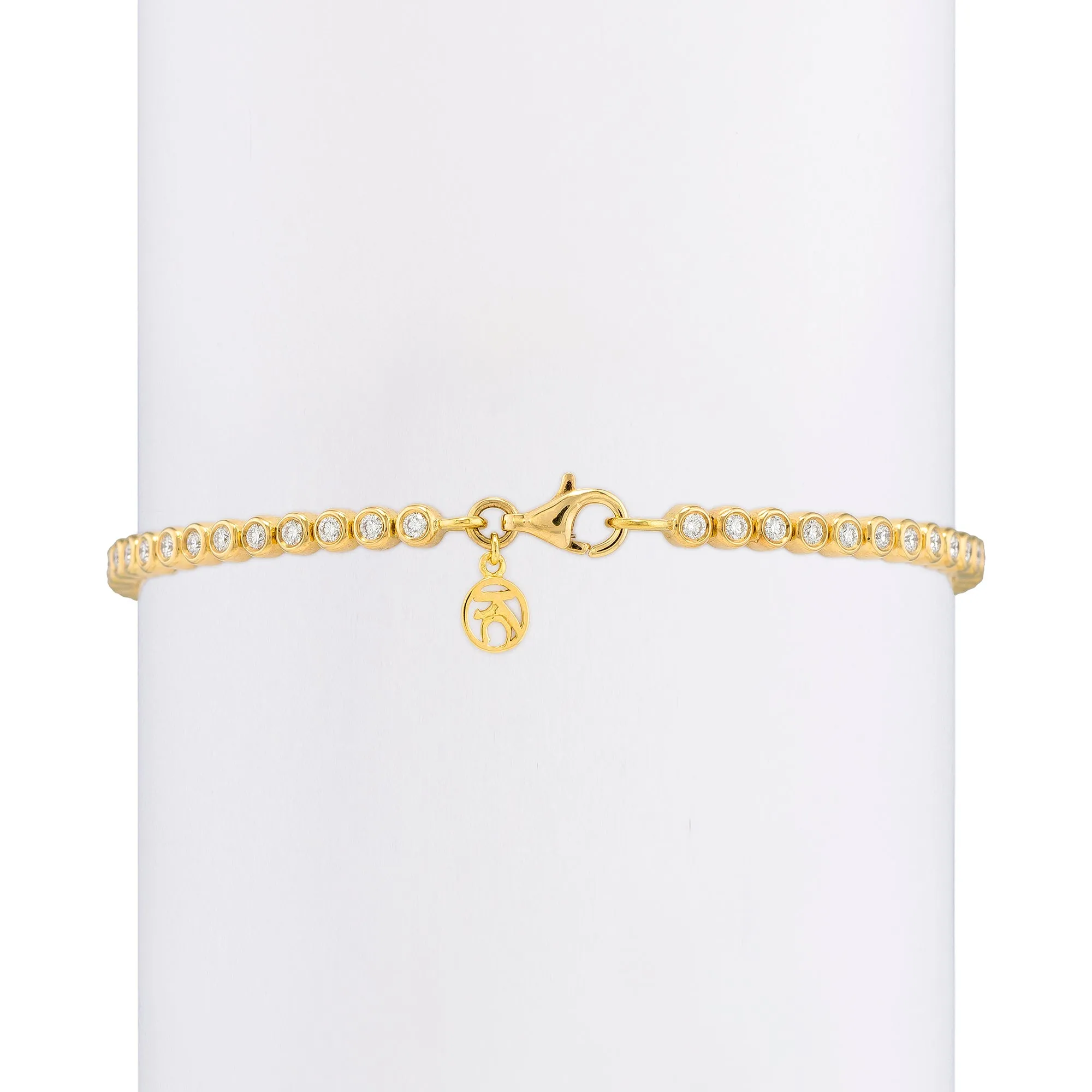Small Classic Straight Row White Diamond Bracelet
