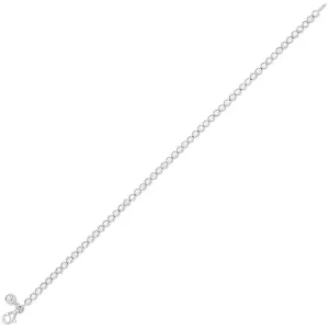 Small Classic Straight Row White Diamond Bracelet