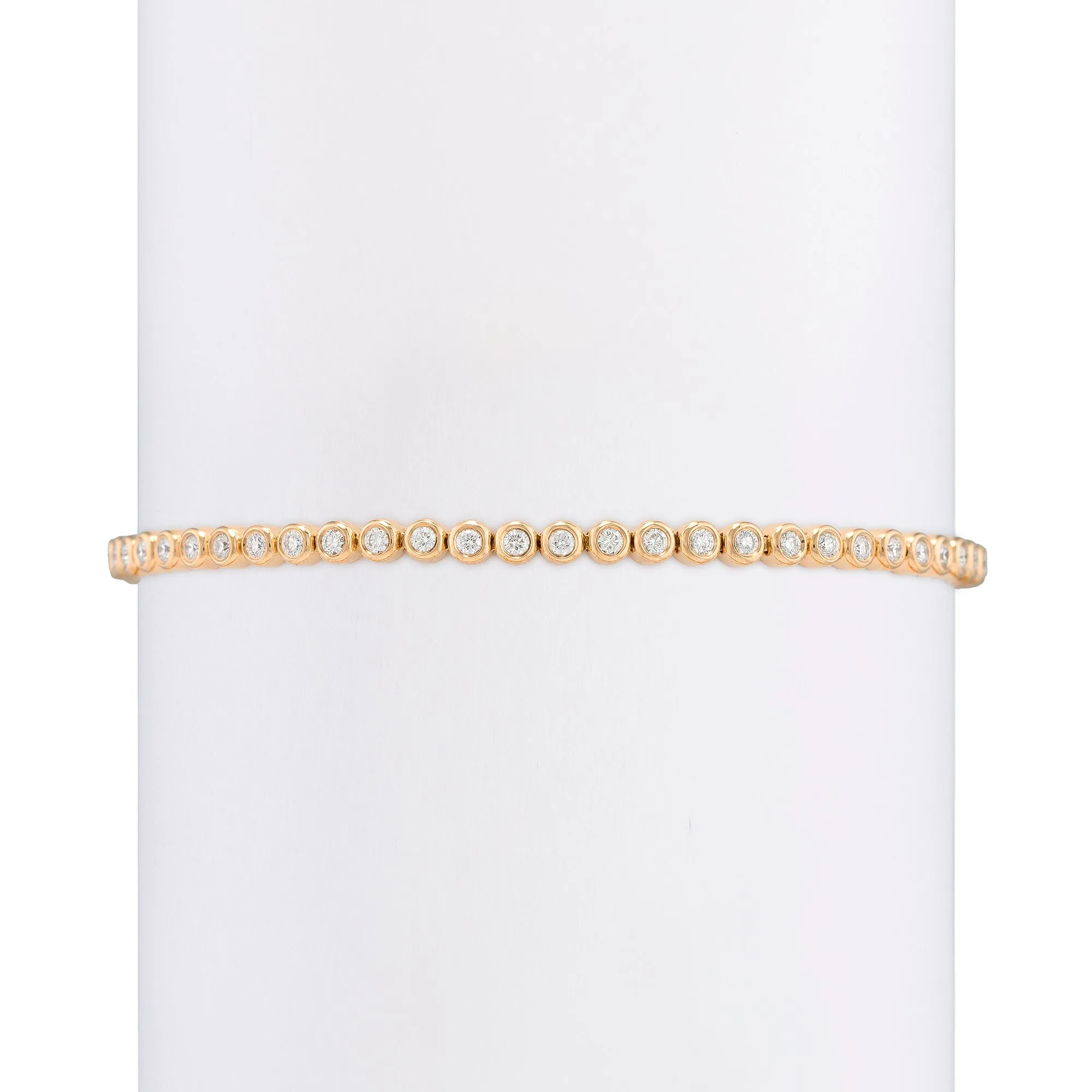 Small Classic Straight Row White Diamond Bracelet
