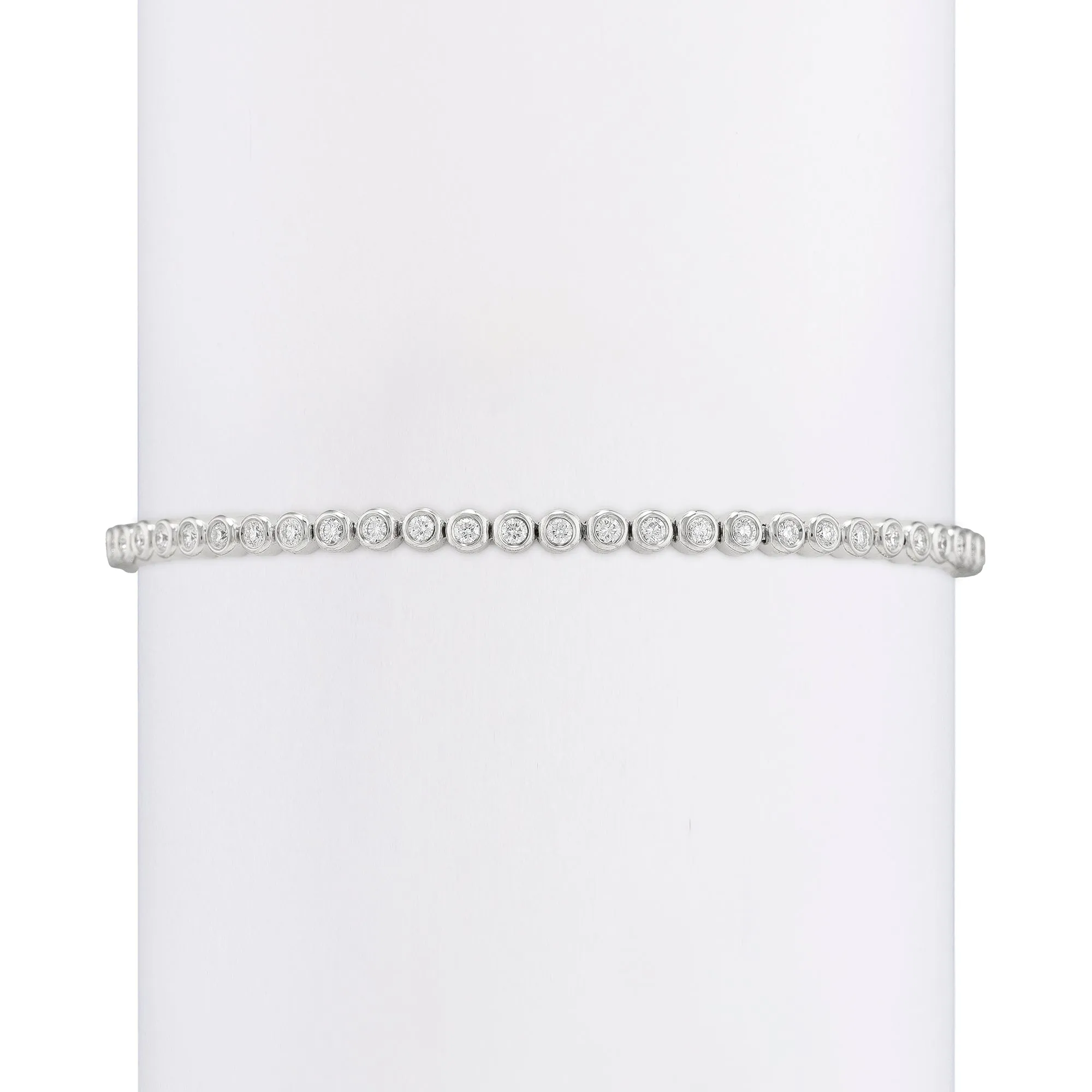 Small Classic Straight Row White Diamond Bracelet