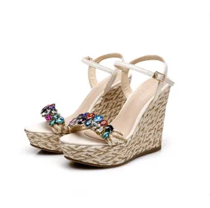 Small Feet Girls Rhinestone Wedge Sandals SS257