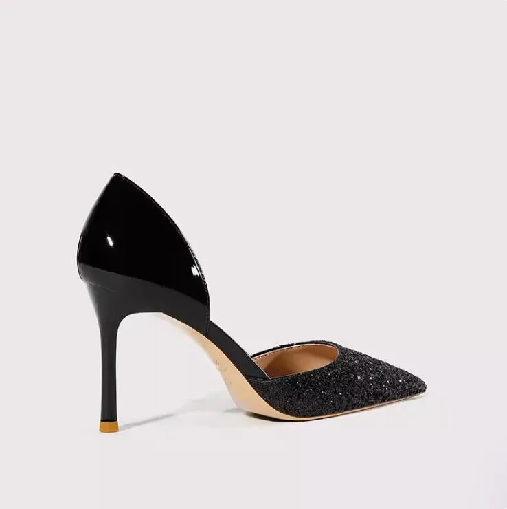 Small Size Side Empty Patent Heels For Women TS13