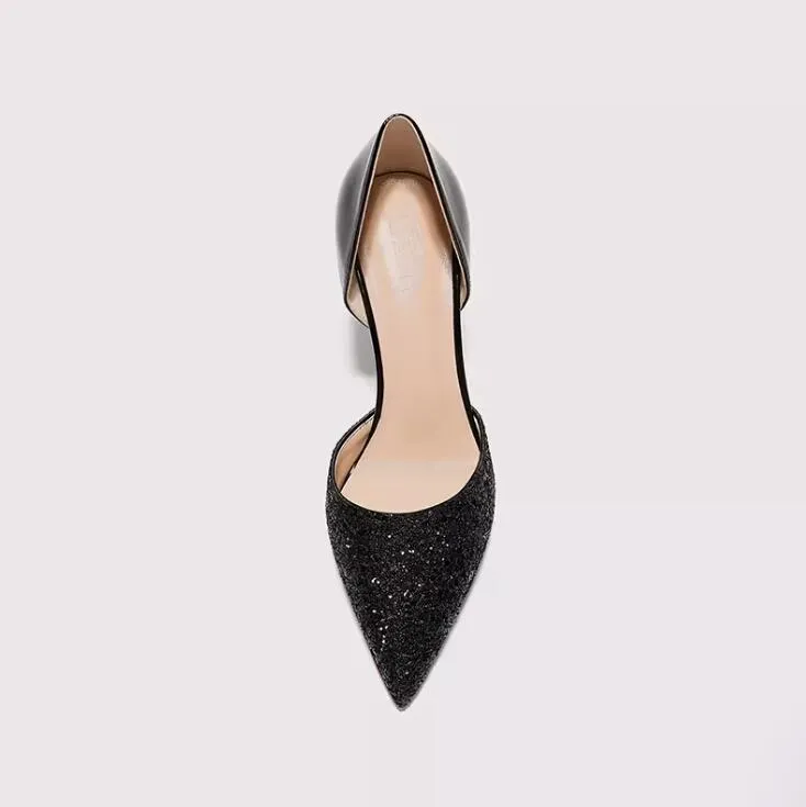 Small Size Side Empty Patent Heels For Women TS13