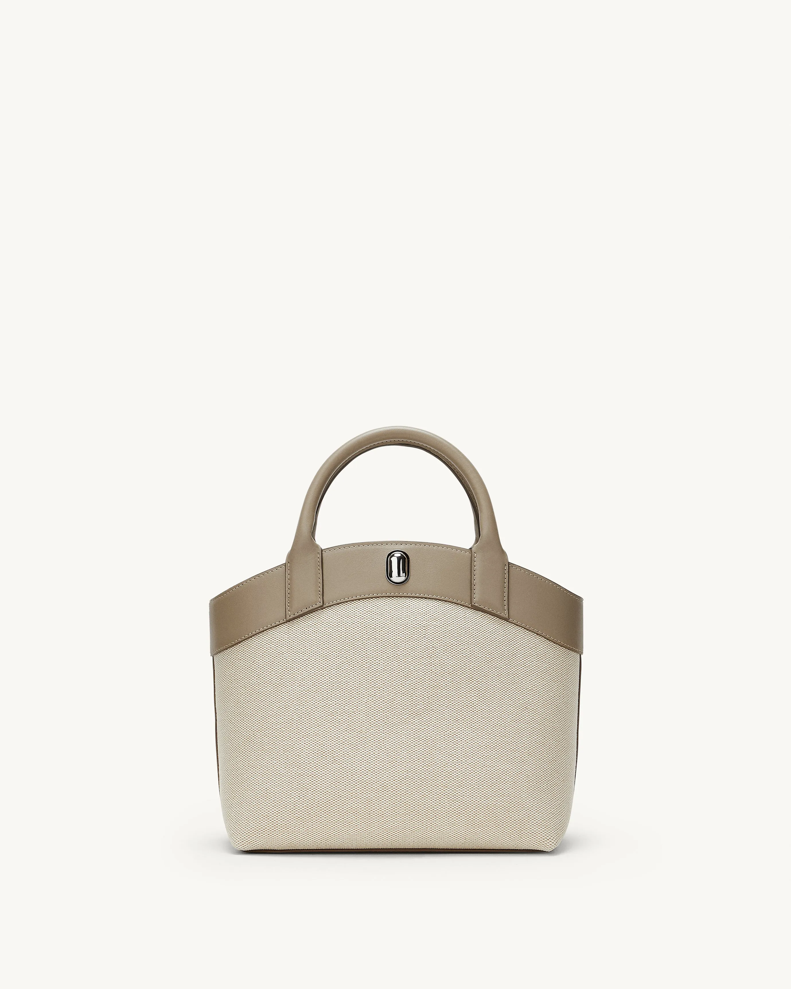 Small Tondo Tote in Canvas with Clay Trim