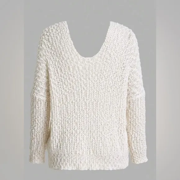 Soft knit oversized sweater v neck boho purple