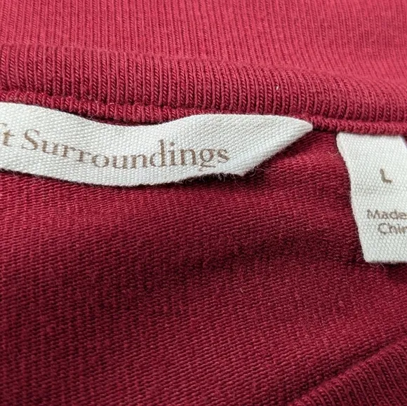 Soft Surroundings women's top Long Sleeve Stretch Knit Faux Shawl Size L BBIN
