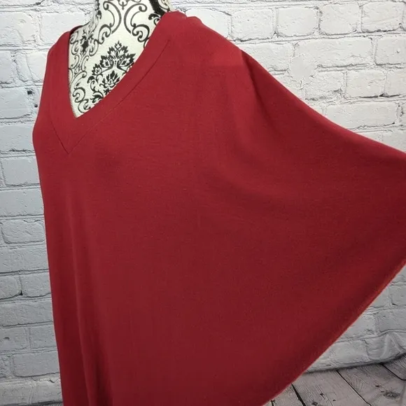 Soft Surroundings women's top Long Sleeve Stretch Knit Faux Shawl Size L BBIN