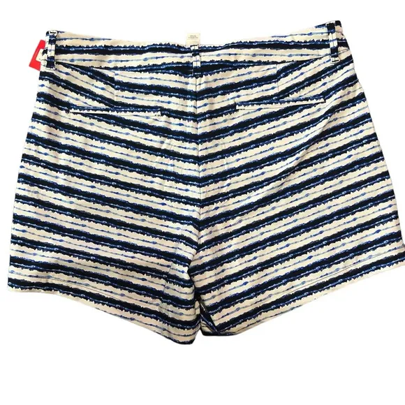 SPANX Sunshine Short 6” blue painted Stripe Golf Boat Beach Swim Trunks Large